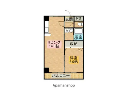 PERRINE(1LDK/3階)の間取り写真