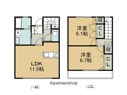 クオーレ(2LDK)の間取り写真