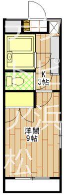 グランパレIII(1K/3階)の間取り写真
