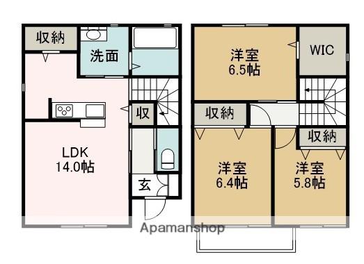東海道本線 浜松駅 バス乗車時間:19分 安松第二公園バス停で下車 徒歩2分 2階建 築8年(3LDK)の間取り写真