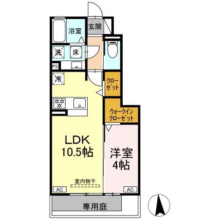 LIGARE(1LDK/1階)の間取り写真