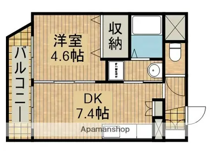 ソルトシティ浜松(1DK/8階)の間取り写真