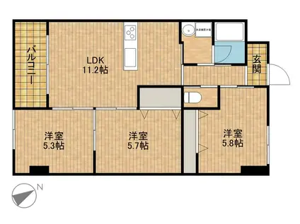 アルコリバーサイド(3LDK/1階)の間取り写真