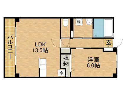 ピュアー(1LDK/3階)の間取り写真