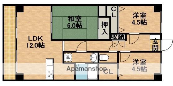 シーガル海老塚(3LDK/3階)の間取り写真