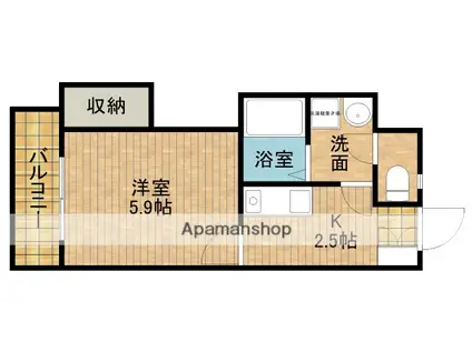 ホワイトコーポⅡ(1K/1階)の間取り写真