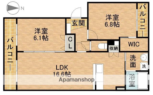 フロレスタハヤシ(2LDK/3階)の間取り写真