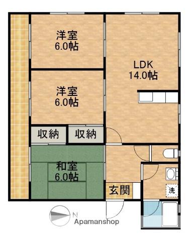マンションゆうリモージュ(3LDK/3階)の間取り写真