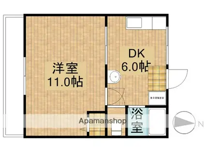 ラベンダータウンA(1DK/3階)の間取り写真