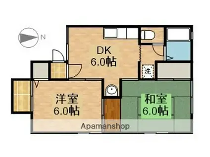 リヴェールエレガンA(2DK/2階)の間取り写真