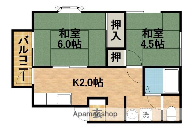 レジエ A(2K/1階)の間取り写真