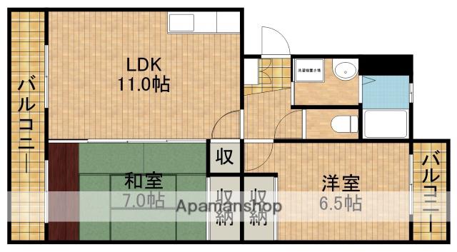 アクシア飯田(2LDK/1階)の間取り写真