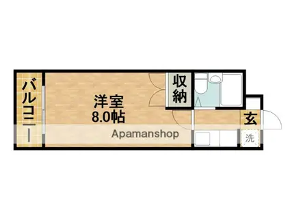 中沢CHG(1K/4階)の間取り写真