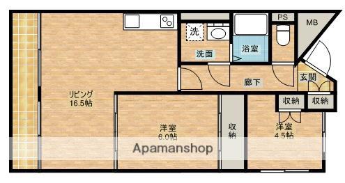 シティプレイス(2LDK/5階)の間取り写真