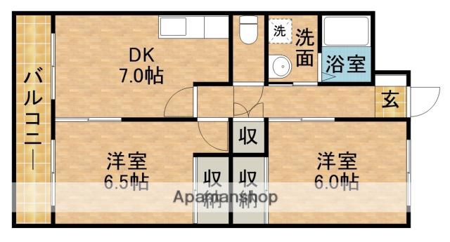 十王マンション(2DK/4階)の間取り写真