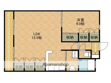 クレール浜松Ⅱ(1LDK/5階)の間取り写真
