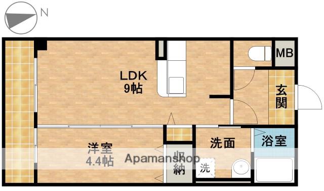 パレット名塚(1LDK/2階)の間取り写真