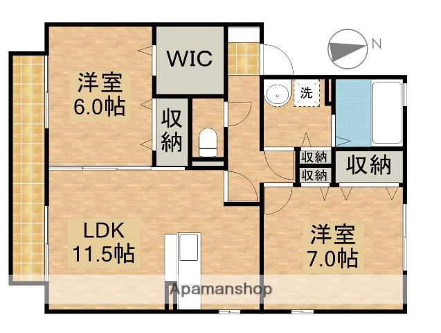 セジュールサンピアA(2LDK/1階)の間取り写真