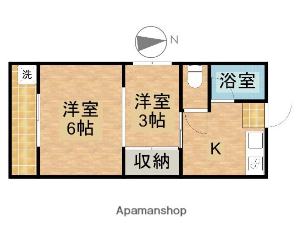 コーポ文丘(1DK/2階)の間取り写真