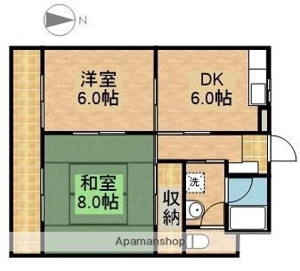 ロイヤルマルトウⅡ(2DK/2階)の間取り写真