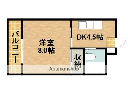 CLASSICⅡ(1DK/3階)の間取り写真