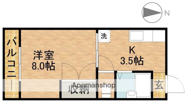 グランドハイツ白梅(1K/3階)の間取り写真