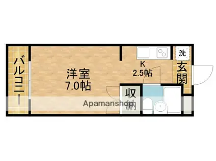 サンアベニュー富塚Ⅱ(1K/2階)の間取り写真