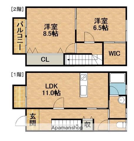 サンクレアⅠ(2LDK)の間取り写真