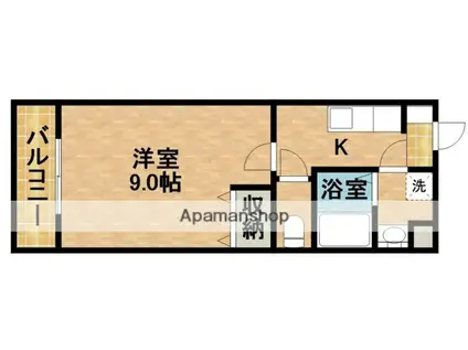 ドミールⅥ(1K/1階)の間取り写真