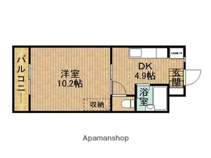 エスペランサ Ⅰ(1DK/5階)の間取り写真