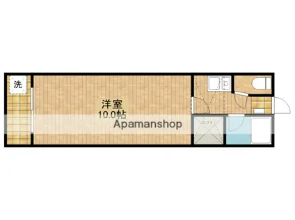 セザンヌ大知波(1K/1階)の間取り写真