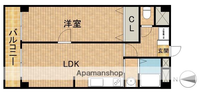チサンマンション和地山(1LDK/6階)の間取り写真
