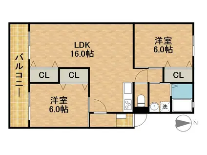 ヴェルドミール(2LDK/4階)の間取り写真