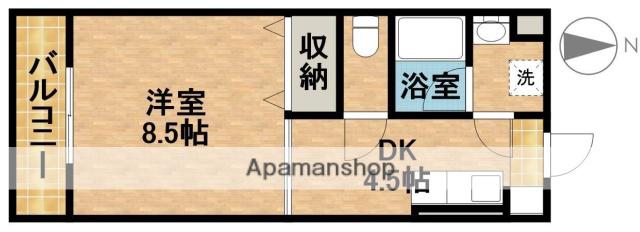 梅の里Ⅰ(1DK/3階)の間取り写真