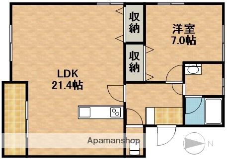 クオリティーハイツ上島(1LDK/1階)の間取り写真