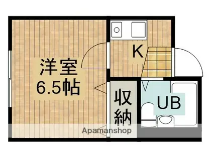 ハイツ駅南(1K/1階)の間取り写真