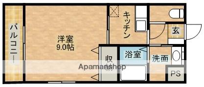 ビラミナミⅡ(1K/3階)の間取り写真