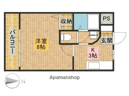 T.SQUARE(1K/1階)の間取り写真