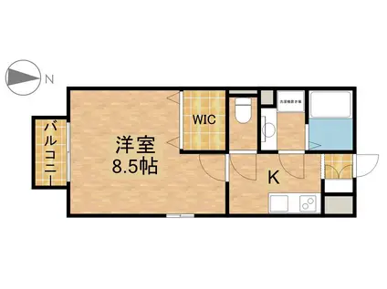 サニーコート丸領B(1K/1階)の間取り写真