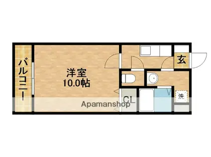 たちばな参番館(1K/2階)の間取り写真