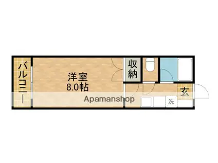 ロイヤルロード(1K/1階)の間取り写真