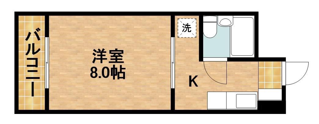 すみれ館Ⅲ(1K/1階)の間取り写真