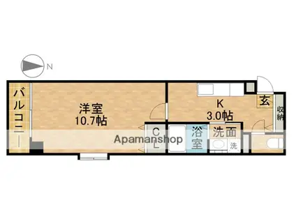 小倉ビルディング(1K/7階)の間取り写真