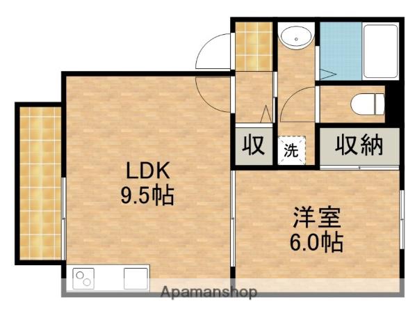 ヴィルドミールB(1LDK/1階)の間取り写真