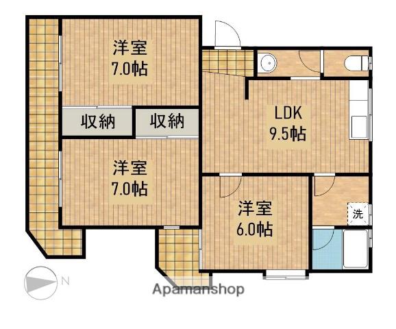ロイヤルハイツ(3DK/2階)の間取り写真