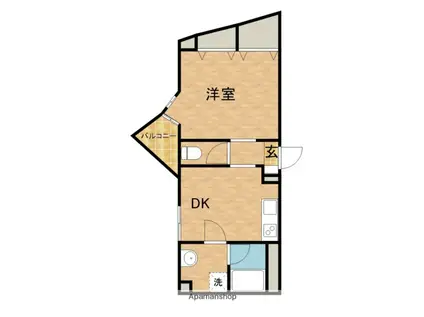 スマイルパークトダビル(1DK/6階)の間取り写真