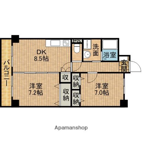 ベナレス藤枝(2LDK/7階)の間取り写真