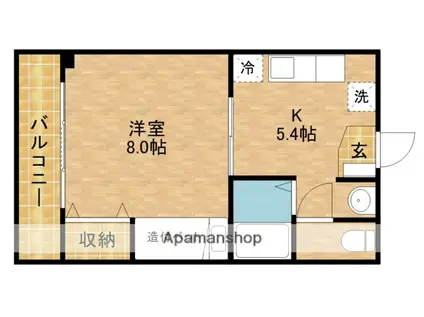 コーポ ユトリロ(1K/2階)の間取り写真