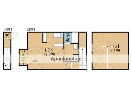 東海道本線 鷲津駅 徒歩10分 2階建 築19年(ワンルーム/2階)の間取り写真