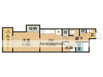 地研マンション尾張町(1DK/5階)の間取り写真